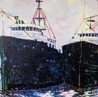 Freighters Full Of Skis and Boards (Framed) by Kaz Jones