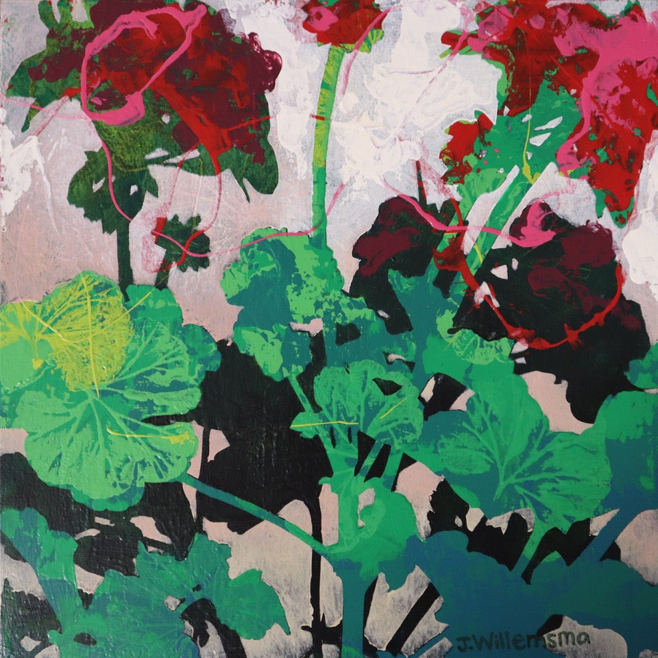 Abstract Geraniums 4 by Judy Willemsma