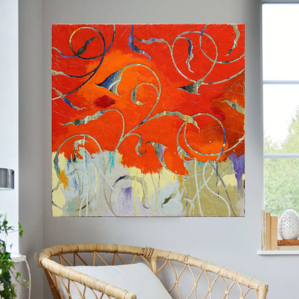Ophelia's Swirly Fleury (Framed) by Kevin Ghiglione in situ