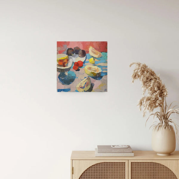 Still Life with Cut Melon by Rossana Dewey in situ