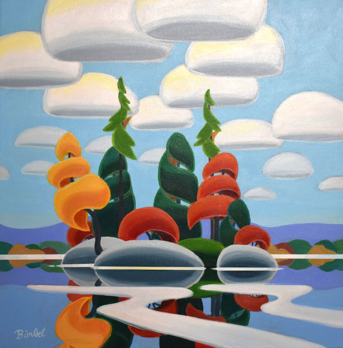 Island and Clouds Acrylic — painting by Barbel Smith