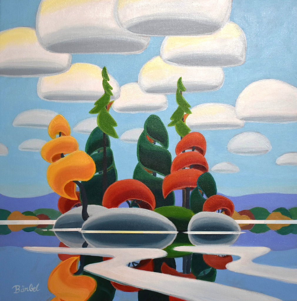 Island and Clouds Acrylic by Barbel Smith