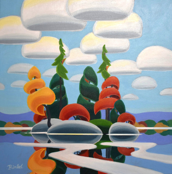 Island and Clouds Acrylic by Barbel Smith