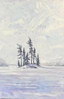 Windswept Island In The Snow by Ryan Sobkovich